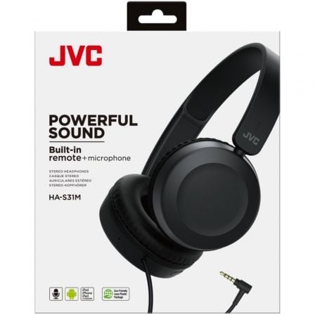 Auriculares JVC HA-S31M/ con Micrófono/ Jack 3.5/ Negros Auriculares JVC HA-S31M/ con Micrófono/ Jack 3.5/ Negros