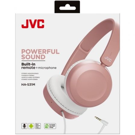 Auriculares JVC HA-S31M/ con Micrófono/ Jack 3.5/ Rosas Auriculares JVC HA-S31M/ con Micrófono/ Jack 3.5/ Rosas