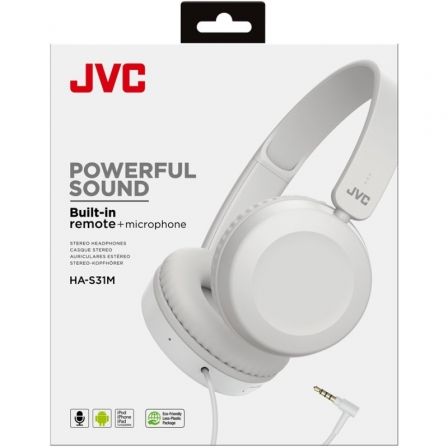Auriculares JVC HA-S31M/ con Micrófono/ Jack 3.5/ Blancos Auriculares JVC HA-S31M/ con Micrófono/ Jack 3.5/ Blancos