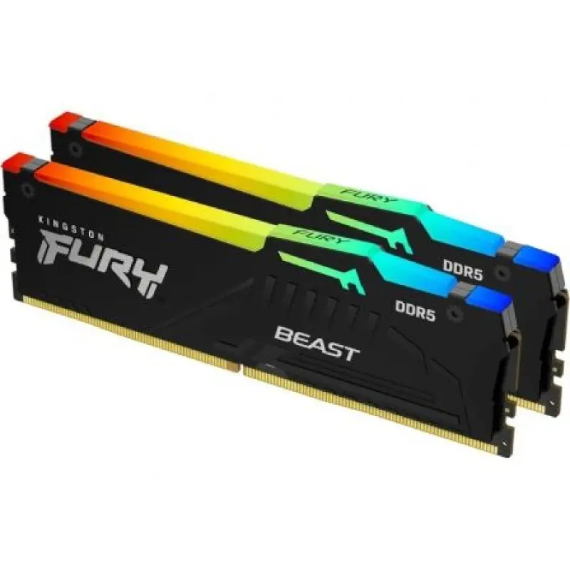 Memoria RAM Kingston FURY Beast RGB 2 x 16GB/ DDR5/ 6000MHz/ 1.4V/ CL30/ DIMM Memoria RAM Kingston FURY Beast RGB 2 x 16GB/ DDR5/ 6000MHz/ 1.4V/ CL30/ DIMM