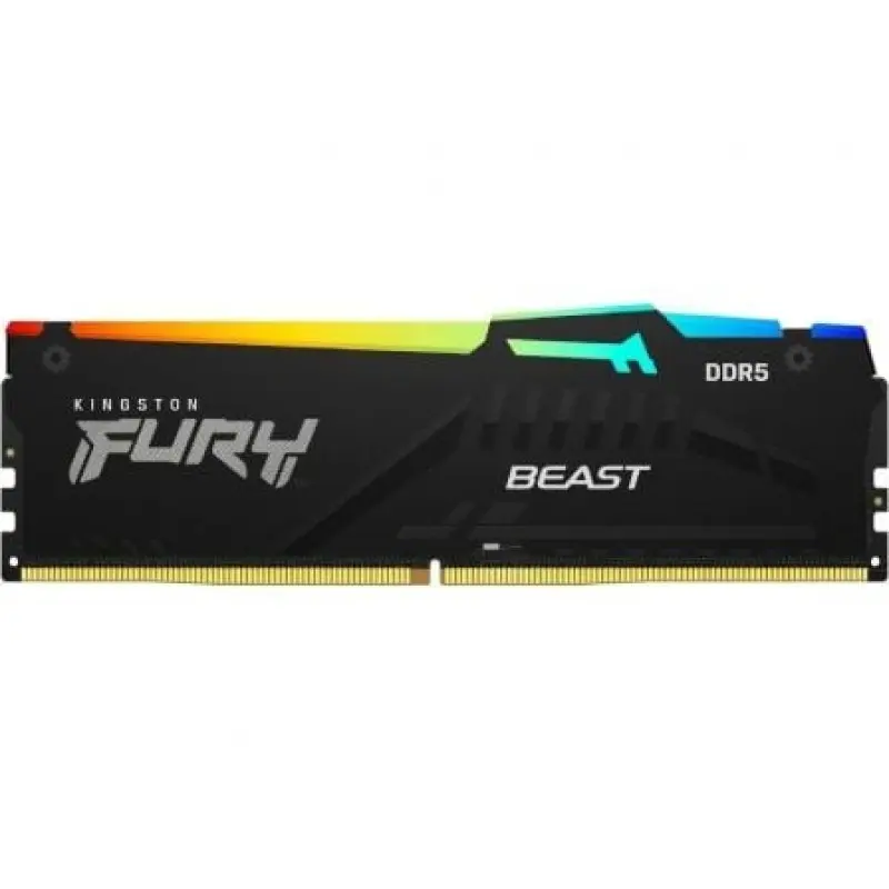 Memoria RAM Kingston FURY Beast RGB 8GB/ DDR5/ 6000MHz/ 1.35V/ CL40/ DIMM Memoria RAM Kingston FURY Beast RGB 8GB/ DDR5/ 6000MHz/ 1.35V/ CL40/ DIMM