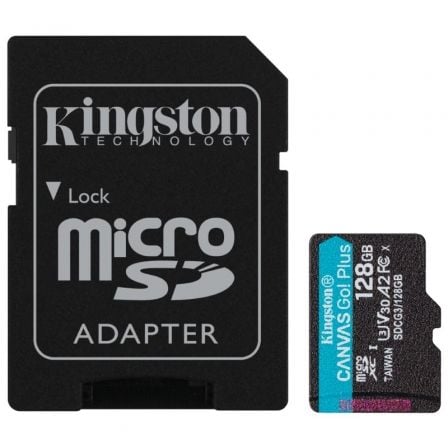 Tarjeta de Memoria Kingston CANVAS Go! Plus 128GB microSD XC con Adaptador/ Clase 10/ 170MBs Tarjeta de Memoria Kingston CANVAS Go! Plus 128GB microSD XC con Adaptador/ Clase 10/ 170MBs