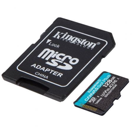 Tarjeta de Memoria Kingston CANVAS Go! Plus 128GB microSD XC con Adaptador/ Clase 10/ 170MBs Tarjeta de Memoria Kingston CANVAS Go! Plus 128GB microSD XC con Adaptador/ Clase 10/ 170MBs