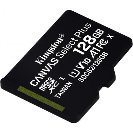 Tarjeta de Memoria Kingston CANVAS Select Plus 128GB microSD XC/ Clase 10/ 100MBs Tarjeta de Memoria Kingston CANVAS Select Plus 128GB microSD XC/ Clase 10/ 100MBs