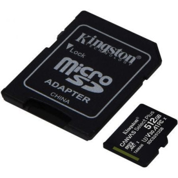 Tarjeta de Memoria Kingston CANVAS Select Plus 512GB microSD XC con Adaptador/ Clase 10/ 100MBs Tarjeta de Memoria Kingston CANVAS Select Plus 512GB microSD XC con Adaptador/ Clase 10/ 100MBs