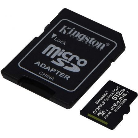 Tarjeta de Memoria Kingston CANVAS Select Plus 512GB microSD XC con Adaptador/ Clase 10/ 100MBs Tarjeta de Memoria Kingston CANVAS Select Plus 512GB microSD XC con Adaptador/ Clase 10/ 100MBs