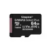 Tarjeta de Memoria Kingston CANVAS Select Plus 64GB microSD XC/ Clase 10/ 100MBs Tarjeta de Memoria Kingston CANVAS Select Plus 64GB microSD XC/ Clase 10/ 100MBs
