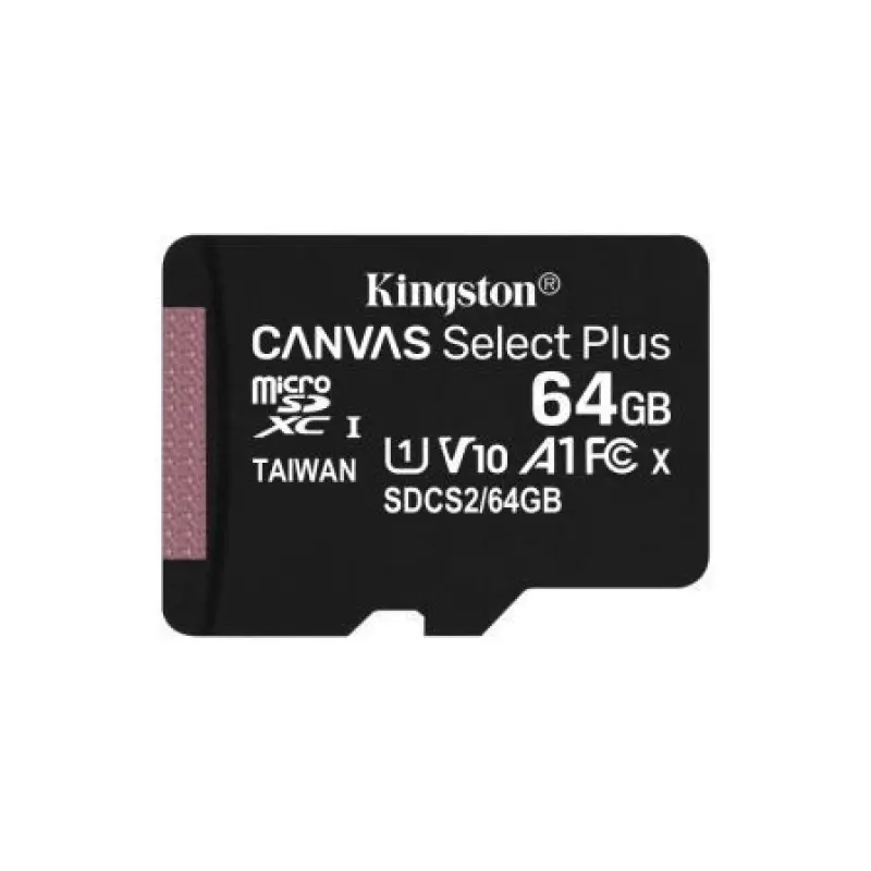 Tarjeta de Memoria Kingston CANVAS Select Plus 64GB microSD XC/ Clase 10/ 100MBs Tarjeta de Memoria Kingston CANVAS Select Plus 64GB microSD XC/ Clase 10/ 100MBs