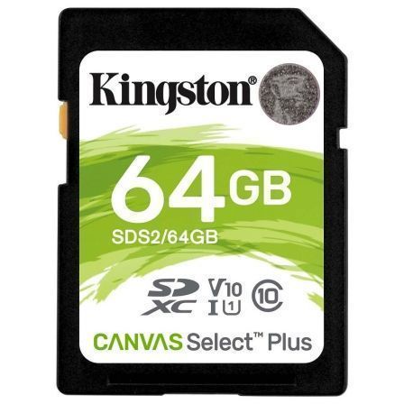 Tarjeta de Memoria Kingston CANVAS Select Plus 64GB SD XC/ Clase 10/ 100MBs Tarjeta de Memoria Kingston CANVAS Select Plus 64GB SD XC/ Clase 10/ 100MBs