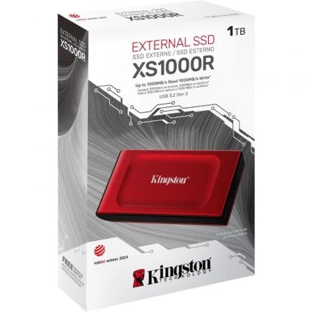 Disco Externo SSD Kingston XS1000 1TB/ USB 3.2/ Rojo Disco Externo SSD Kingston XS1000 1TB/ USB 3.2/ Rojo