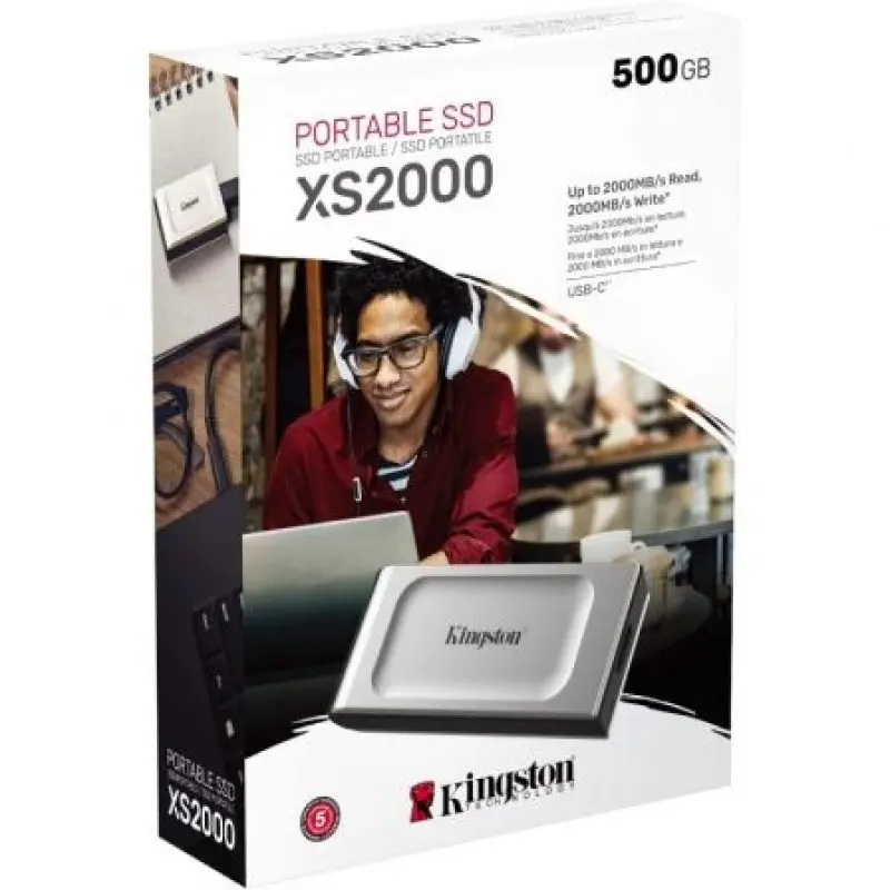 Disco Externo SSD Kingston SXS2000 500GB/ USB 3.2/ Plata Disco Externo SSD Kingston SXS2000 500GB/ USB 3.2/ Plata