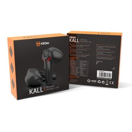 Auriculares Bluetooth Krom Kall con estuche de carga/ Autonomía 4h/ Negros Auriculares Bluetooth Krom Kall con estuche de carga/ Autonomía 4h/ Negros