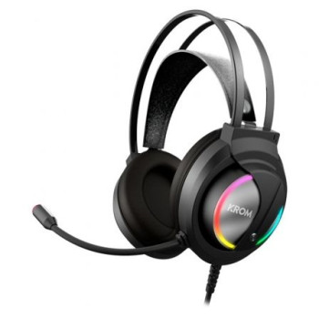 Auriculares Gaming con Micrófono Krom Kappa/ Jack 3.5/ USB 2.0/ Negros Auriculares Gaming con Micrófono Krom Kappa/ Jack 3.5/ USB 2.0/ Negros