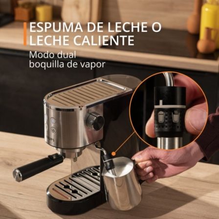 Cafetera Expreso Krups Virtuoso/ 1400W/ 15 Bares/ Plata Cafetera Expreso Krups Virtuoso/ 1400W/ 15 Bares/ Plata