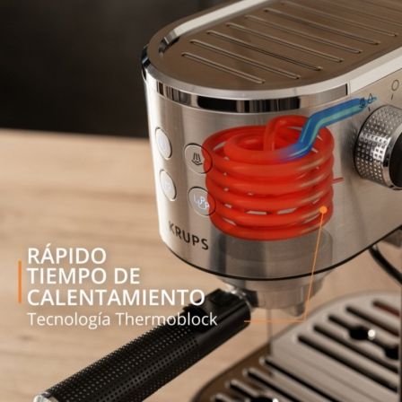 Cafetera Expreso Krups Virtuoso/ 1400W/ 15 Bares/ Plata Cafetera Expreso Krups Virtuoso/ 1400W/ 15 Bares/ Plata