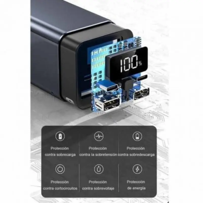 Batería Externa/Powerbank Leotec PowerBank 20000mAh PD/ 65W/ Compatible con Portátiles Batería Externa/Powerbank Leotec PowerBank 20000mAh PD/ 65W/ Compatible con Portátiles