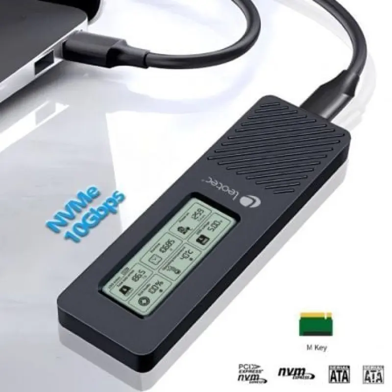 Caja Externa para Disco SSD M.2 NVMe Leotec LEM2EXT01/ USB 3.2/ con Pantalla LCD Caja Externa para Disco SSD M.2 NVMe Leotec LEM2EXT01/ USB 3.2/ con Pantalla LCD