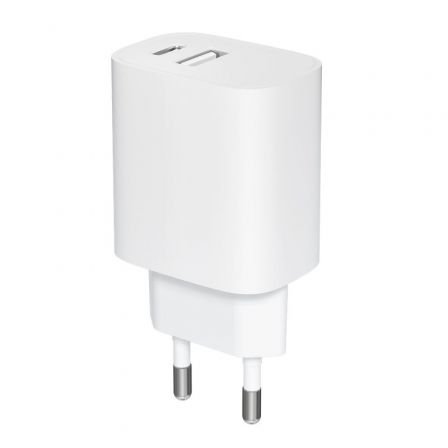 Cargador de Pared Leotec LECSPH20W2W/ 1xUSB Tipo-C/ 1xUSB/ 20W Cargador de Pared Leotec LECSPH20W2W/ 1xUSB Tipo-C/ 1xUSB/ 20W