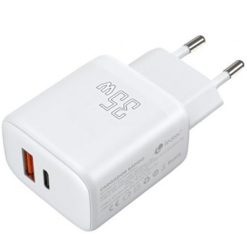 Cargador de Pared Leotec LECSPH35W2W/ 1xUSB Tipo-C/ 1xUSB/ 35W Cargador de Pared Leotec LECSPH35W2W/ 1xUSB Tipo-C/ 1xUSB/ 35W