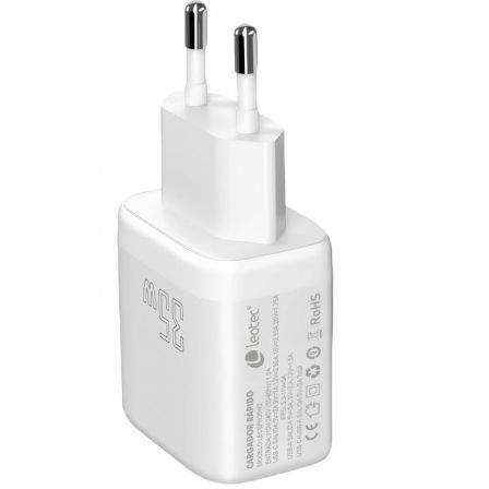 Cargador de Pared Leotec LECSPH35W2W/ 1xUSB Tipo-C/ 1xUSB/ 35W Cargador de Pared Leotec LECSPH35W2W/ 1xUSB Tipo-C/ 1xUSB/ 35W