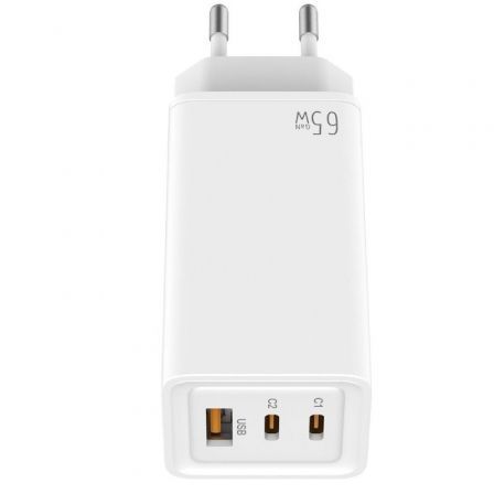 Cargador de Pared Leotec LECSPH65W3W/ 2xUSB Tipo-C/ 1xUSB/ 65W Cargador de Pared Leotec LECSPH65W3W/ 2xUSB Tipo-C/ 1xUSB/ 65W
