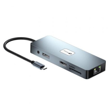 Docking USB Tipo-C Leotec LEDS03/ 3xUSB/ 1xUSB Tipo-C PD/ 1xHDMI 4K/ 1 xDisplayPort/ 1xVGA/ 1xAudio/ 1xRJ45/ 1xLector Tarjetas SD y MicroSD/ Gris Docking USB Tipo-C Leotec LEDS03/ 3xUSB/ 1xUSB Tipo-C PD/ 1xHDMI 4K/ 1 xDisplayPort/ 1xVGA/ 1xAudio/ 1xRJ45/ 1xLector Tarjetas SD y MicroSD/ Gris