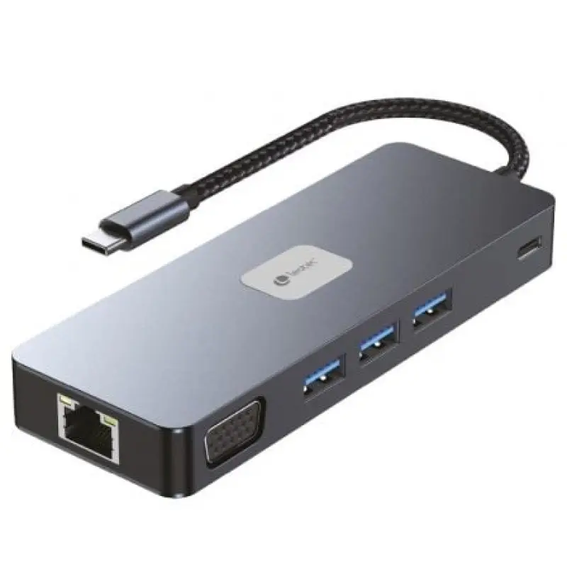Docking USB Tipo-C Leotec LEDS03/ 3xUSB/ 1xUSB Tipo-C PD/ 1xHDMI 4K/ 1 xDisplayPort/ 1xVGA/ 1xAudio/ 1xRJ45/ 1xLector Tarjetas SD y MicroSD/ Gris Docking USB Tipo-C Leotec LEDS03/ 3xUSB/ 1xUSB Tipo-C PD/ 1xHDMI 4K/ 1 xDisplayPort/ 1xVGA/ 1xAudio/ 1xRJ45/ 1xLector Tarjetas SD y MicroSD/ Gris