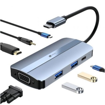 Docking USB Tipo-C Leotec LEDS04/ 2xUSB/ 1xUSB Tipo-C/ 1xUSB Tipo-C PD/ 1xHDMI/ 1xVGA/ 1xAudio/ Azul Docking USB Tipo-C Leotec LEDS04/ 2xUSB/ 1xUSB Tipo-C/ 1xUSB Tipo-C PD/ 1xHDMI/ 1xVGA/ 1xAudio/ Azul