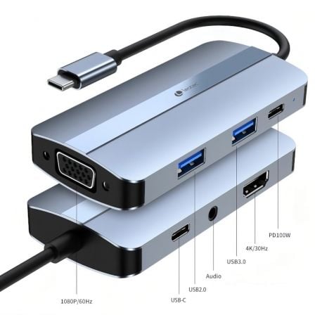 Docking USB Tipo-C Leotec LEDS04/ 2xUSB/ 1xUSB Tipo-C/ 1xUSB Tipo-C PD/ 1xHDMI/ 1xVGA/ 1xAudio/ Azul Docking USB Tipo-C Leotec LEDS04/ 2xUSB/ 1xUSB Tipo-C/ 1xUSB Tipo-C PD/ 1xHDMI/ 1xVGA/ 1xAudio/ Azul