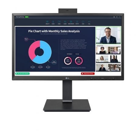 Monitor Profesional LG 24BP75CP-B 23.8'/ Full HD/ Webcam/ Multimedia/ Regulable en altura/ Negro Monitor Profesional LG 24BP75CP-B 23.8'/ Full HD/ Webcam/ Multimedia/ Regulable en altura/ Negro