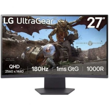 Monitor Gaming Curvo LG UltraGear 27GS60QC-B 27'/ QHD/ 1ms/ 180Hz/ VA/ Negro Monitor Gaming Curvo LG UltraGear 27GS60QC-B 27'/ QHD/ 1ms/ 180Hz/ VA/ Negro