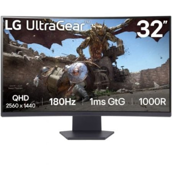 Monitor Gaming Curvo LG UltraGear 32GS60QC-B 31.5'/ QHD/ 1ms/ 180Hz/ VA/ Negro Monitor Gaming Curvo LG UltraGear 32GS60QC-B 31.5'/ QHD/ 1ms/ 180Hz/ VA/ Negro