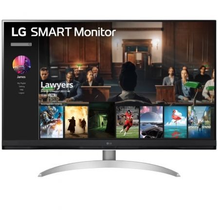 Smart Monitor LG 32SQ700S-W 31.5'/ 4K/ Smart TV/ Multimedia/ Regulable en altura/ Plata y Blanco Smart Monitor LG 32SQ700S-W 31.5'/ 4K/ Smart TV/ Multimedia/ Regulable en altura/ Plata y Blanco