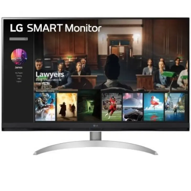 Smart Monitor LG 32SQ700S-W 31.5'/ 4K/ Smart TV/ Multimedia/ Regulable en altura/ Plata y Blanco Smart Monitor LG 32SQ700S-W 31.5'/ 4K/ Smart TV/ Multimedia/ Regulable en altura/ Plata y Blanco