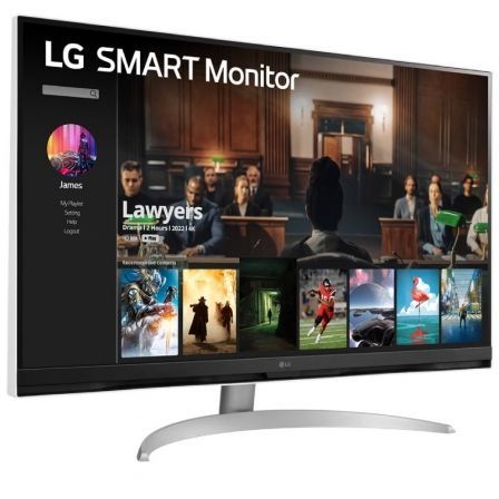Smart Monitor LG 32SQ700S-W 31.5'/ 4K/ Smart TV/ Multimedia/ Regulable en altura/ Plata y Blanco Smart Monitor LG 32SQ700S-W 31.5'/ 4K/ Smart TV/ Multimedia/ Regulable en altura/ Plata y Blanco