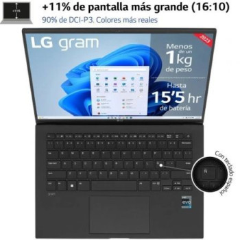 Portátil LG Gram 14Z90R-Q.AP75B Intel Core i7-1370P/ 32GB/ 512GB SSD/ 14'/ Win11 Pro Portátil LG Gram 14Z90R-Q.AP75B Intel Core i7-1370P/ 32GB/ 512GB SSD/ 14'/ Win11 Pro