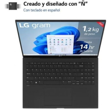 Portátil LG Gram 16Z90R-E AD78B Intel Core i7-1360P/ 32GB/ 1TB SSD/ GeForce RTX 3050/ 16'/ Win11 Portátil LG Gram 16Z90R-E AD78B Intel Core i7-1360P/ 32GB/ 1TB SSD/ GeForce RTX 3050/ 16'/ Win11