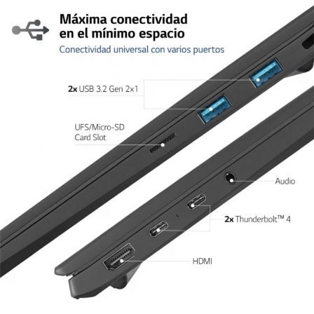 Portátil LG Gram 17Z90R-E.AD75B Intel Core i7-1360P/ 32GB/ 512GB SSD/ GeForce RTX 3050/ 17'/ Win11 Portátil LG Gram 17Z90R-E.AD75B Intel Core i7-1360P/ 32GB/ 512GB SSD/ GeForce RTX 3050/ 17'/ Win11
