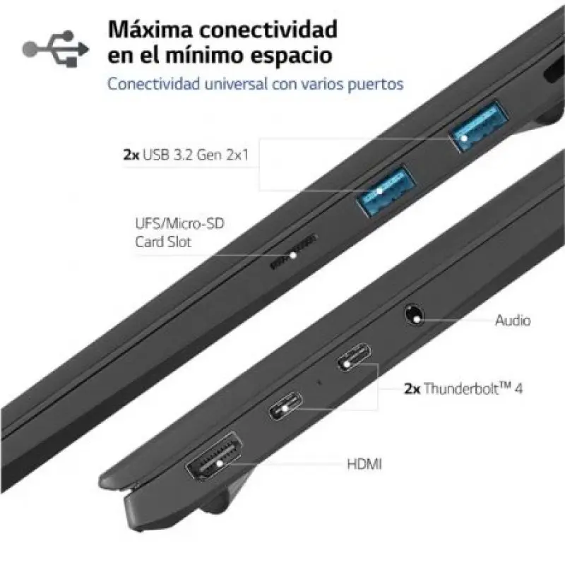Portátil LG Gram 17Z90R-E.AD78B Intel Core i7-1360P/ 32GB/ 1TB SSD/ GeForce RTX 3050/ 17'/ Win11 Portátil LG Gram 17Z90R-E.AD78B Intel Core i7-1360P/ 32GB/ 1TB SSD/ GeForce RTX 3050/ 17'/ Win11