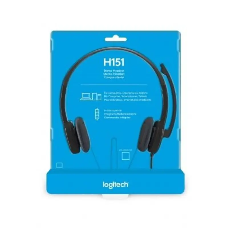 Auriculares Logitech H151/ con Micrófono/ Jack 3.5/ Negros Auriculares Logitech H151/ con Micrófono/ Jack 3.5/ Negros