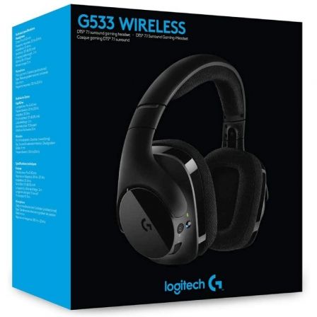 Auriculares Gaming Inalámbricos con Micrófono Logitech G533/ Negros Auriculares Gaming Inalámbricos con Micrófono Logitech G533/ Negros