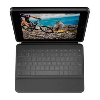 Funda con Teclado Logitech Rugged Folio para Tablets Apple Ipad 7ª y 8ª Generación 10.2'/ Negro Funda con Teclado Logitech Rugged Folio para Tablets Apple Ipad 7ª y 8ª Generación 10.2'/ Negro
