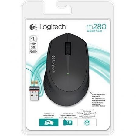Ratón Ergonómico Inalámbrico Logitech M280/ Hasta 1000 DPI Ratón Ergonómico Inalámbrico Logitech M280/ Hasta 1000 DPI