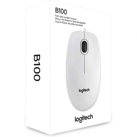 Ratón Logitech B100/ Hasta 800 DPI/ Blanco Ratón Logitech B100/ Hasta 800 DPI/ Blanco