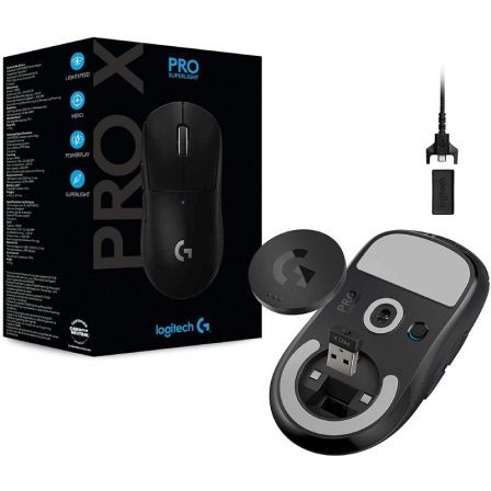Ratón Gaming Inalámbrico Logitech PRO X Superlight/ Batería recargable/ Hasta 25600 DPI/ Negro Ratón Gaming Inalámbrico Logitech PRO X Superlight/ Batería recargable/ Hasta 25600 DPI/ Negro