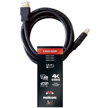Cable HDMI 4K Meliconi 497002/ HDMI Macho - HDMI Macho/ 1.5m/ Negro Cable HDMI 4K Meliconi 497002/ HDMI Macho - HDMI Macho/ 1.5m/ Negro