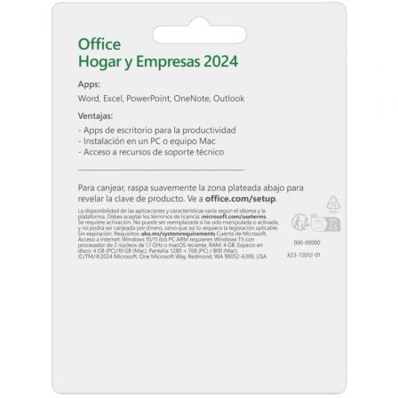 Microsoft Office Hogar y Empresas 2024/ 1 Usuario/ Licencia Perpetua Microsoft Office Hogar y Empresas 2024/ 1 Usuario/ Licencia Perpetua