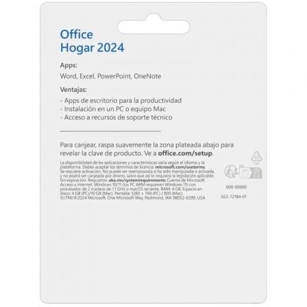 Microsoft Office Hogar 2024/ 1 Usuario/ Licencia Perpetua Microsoft Office Hogar 2024/ 1 Usuario/ Licencia Perpetua