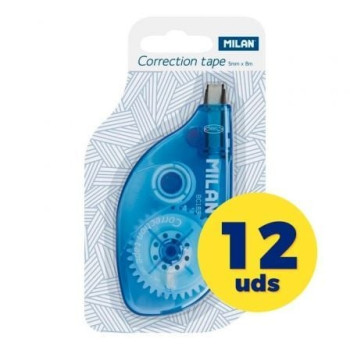 Caja de Corrector de Escritura en Cinta Milan Correction Tape 80185/ 5mm x 8m 12 unidades Caja de Corrector de Escritura en Cinta Milan Correction Tape 80185/ 5mm x 8m 12 unidades
