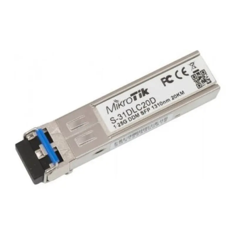 Modulo SFP Transceptor de Fibra Óptica Mikrotik S-31DLC20D Modulo SFP Transceptor de Fibra Óptica Mikrotik S-31DLC20D